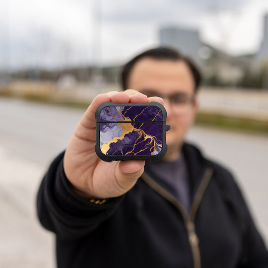 Sonique Seria Marble Husă Din Silicon Violet Pentru Apple AirPods Pro 3