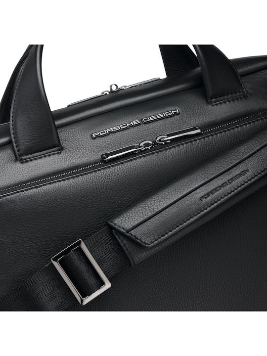 Porsche Design Roadster Leather Τσάντα Ώμου / Χειρός για Laptop 15" σε Μαύρο χρώμα