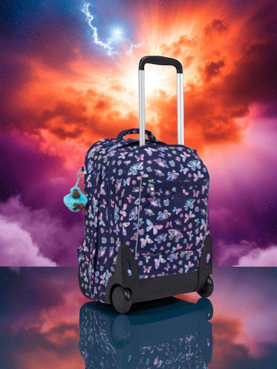 Раница с количка Kipling за лаптоп 15" Sari Butterfly Fun