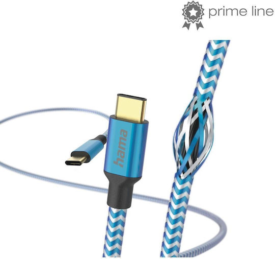 HAMA Редовна USB 2.0 Кабел USB-C мъжки - USB-C мъжки 15W Син 1.5м (00201557)
