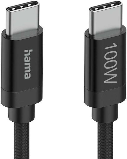 Cable Hama Usb-c M To Usb-c M 1.5m 100w Black