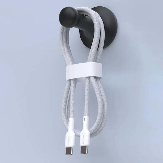 Dudao USB 2.0 Кабел USB-C Мъжки - USB-C 65W Захранване (PD) Бял 1м