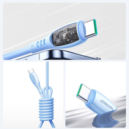 Joyroom S-A59 Vibrantes USB Typ-C Kabel USB-C männlich - USB-C 60W Blauer 1,2m S-A59