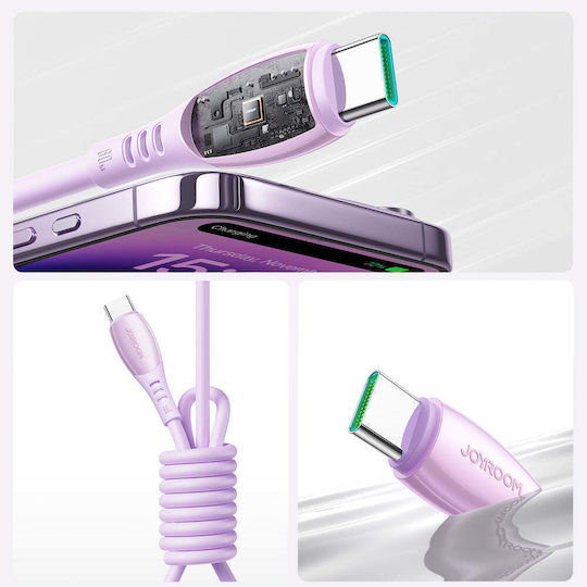 Joyroom S-A59 Vibrant USB 2.0 Cable USB-C male - USB-C 60W Μωβ 1.2m