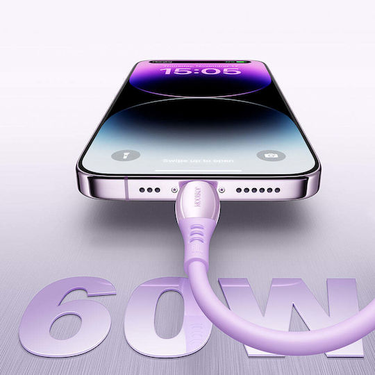 Joyroom S-A59 Vibrant USB 2.0 Cable USB-C male - USB-C 60W Μωβ 1.2m