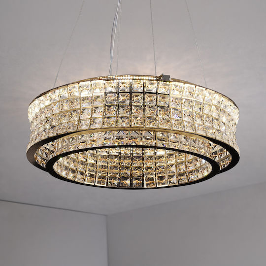 Candelabru Led Telecomandă Llc160/500gd Cristal Metal 55w Reglabil Intensitate Reglabil Înălțime Lumină Rece Caldă Neutră Iluminat Luxos