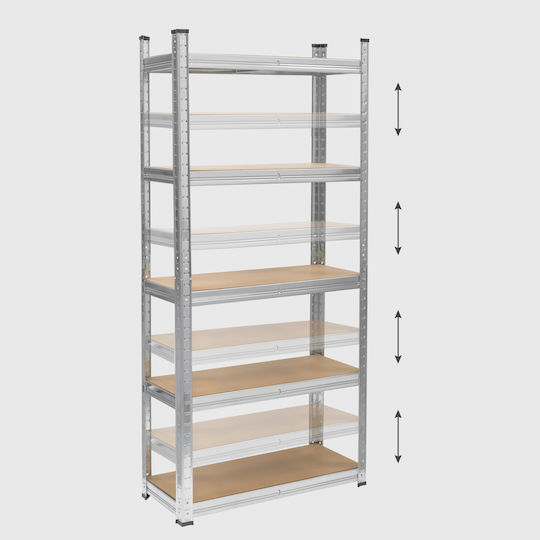 Metallregal Lager 150x70x30 Silber