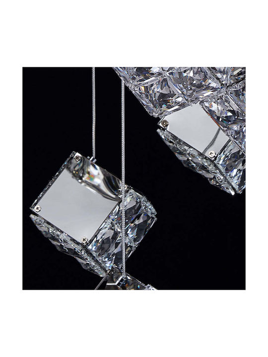 Modern Led Chandelier Cm526/18 51w Diameter 58.5cm Adjustable Height Chrome