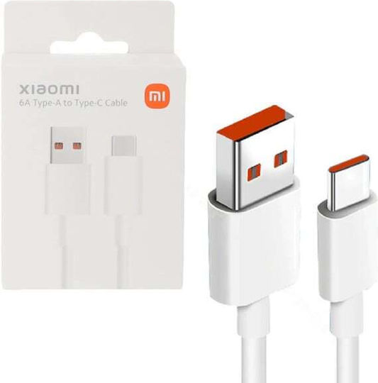 Xiaomi USB 2.0 Cable USB-C male - USB-A / USB-C 120W Λευκό 1m BHR6032GL