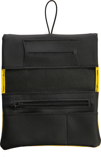 Rollit Tobacco Pouch Made of Yellow Artificial Leather Handmade with Button 18x9.5cm