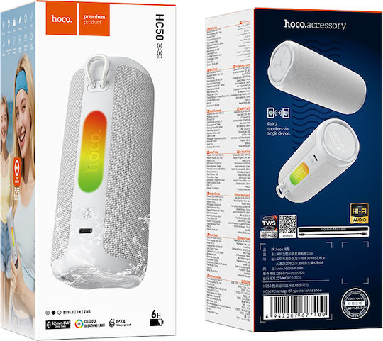 Hoco HC50 Bluetooth Lautsprecher 8W mit Tischuhr Weiß
