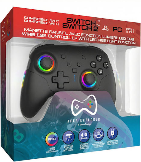 Deep Explorer SW2 Ασύρματο Gamepad για Switch 2 Μαύρο