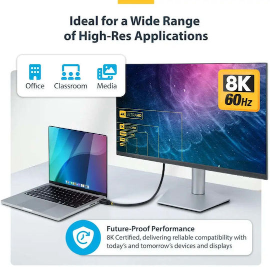 StarTech Висококачествен HDMI 2.1 Ултра Бърз 48Gbps 4K 120Hz HDR VRR Кабел HDMI мъжки - HDMI мъжки 5м Черен