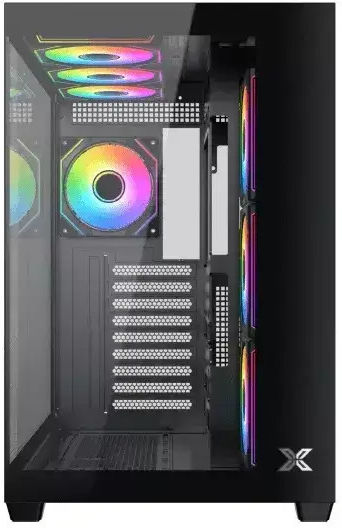 Xigmatek Aqua V Air Gaming Midi Tower Computer Case with Side Window and ARGB Lighting Black
