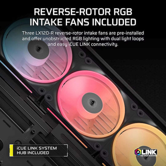 Corsair Frame 4500X LX-R RGB Gaming Midi Tower Κουτί Υπολογιστή με Πλαϊνό Παράθυρο Μαύρο