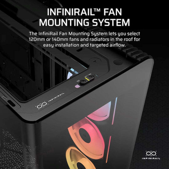 Corsair Frame 4500X LX-R RGB Gaming Midi Tower Κουτί Υπολογιστή με Πλαϊνό Παράθυρο Μαύρο