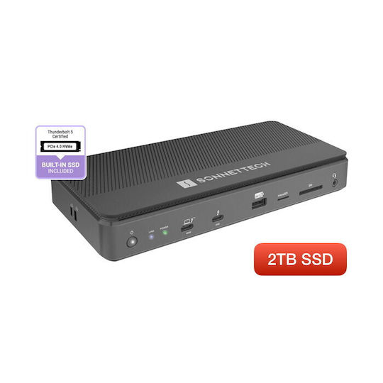Sonnet Echo 13 (with 2TB SSD) Thunderbolt 5 Docking Station με 4K PD Ethernet και σύνδεση 2 Οθονών Μαύρο