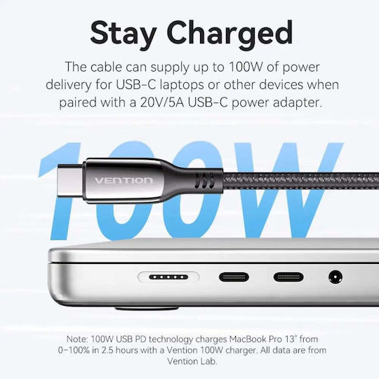 Vention USB-C Докинг станция с 4K PD Ethernet Сив (TGVHB)