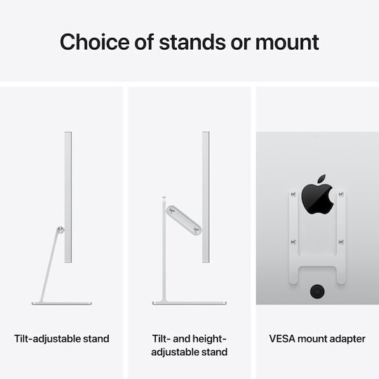 Apple Studio Display (2026) IPS Monitor 27" 5120x2880 White Nano Texture Glass Tilt And Height Adjustable Stand
