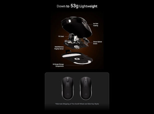 ATK A9 Plus Безжична Геймърска Мишка 26000 DPI Черна