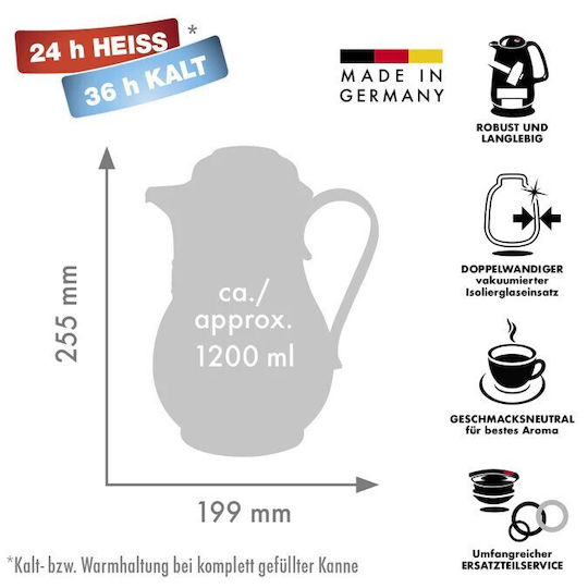 Rotpunkt Jug Thermos 1.2lt Ivory (Ecru)