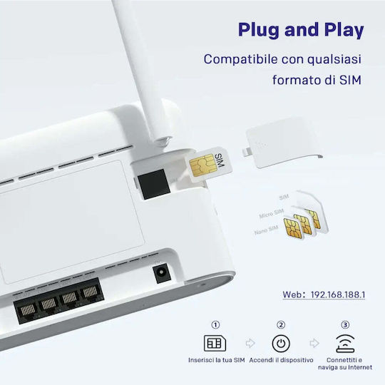 Strong 4GROUTER360 Безжичен 4G Рутер с 4 Порта