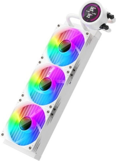 1STPLAYER X-Starship 360 Υδρόψυξη AIO CPU με 3 Ανεμιστήρες 120mm και ARGB Φωτισμό Λευκή