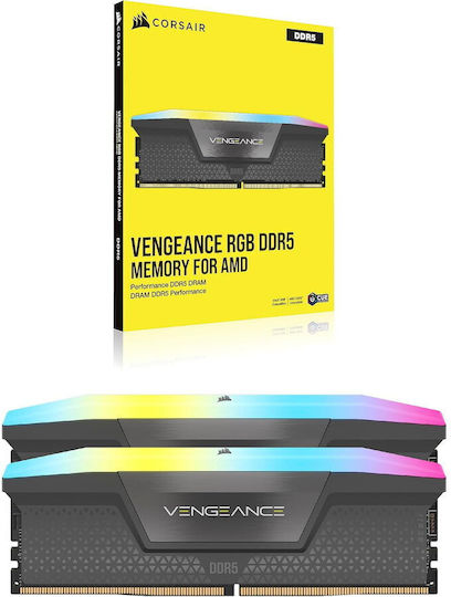 CORSAIR VENGEANCE RGB DDR5 32GB 16GB×2 Corsair Vengeance RGB 32GB DDR5 RAM cu 2 module (2x16GB) și Viteză