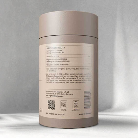 Augment Life Chelatisiertes Glycinat Magnesium 800mg 240 Kapseln