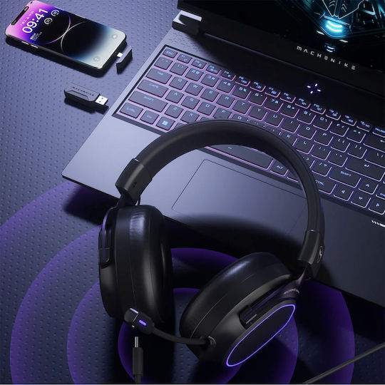 Machenike GX30 Pro Wireless Over Ear Gaming Headset with Bluetooth / USB Connectivity