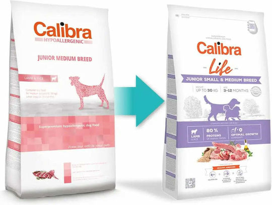 Calibra 12kg Dry Food for Small & Medium Breed Dogs with Lamb