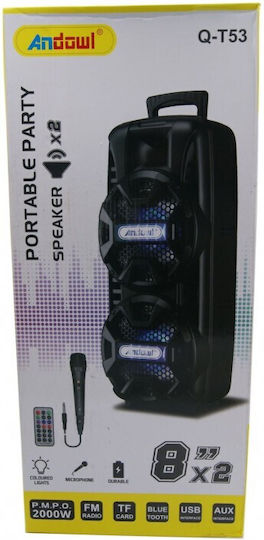 Andowl Karaoke Speaker With Wired Microphone And Lighting Effects Q-T53 Q-T53 Black