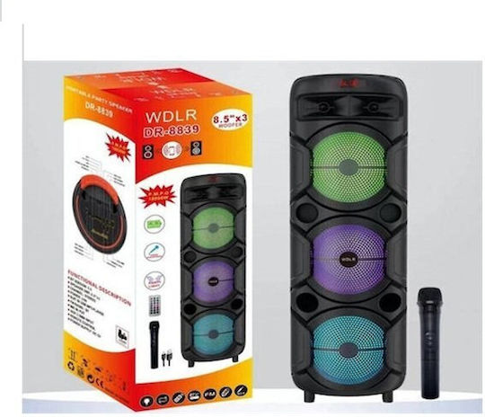 Ηχείο Karaoke με Ασύρματο Μικρόφωνο και Εφέ Φωτισμού DR-8839 Μαύρο