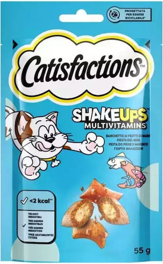 Σνακ Γάτας Catisfactions Shake Ups Γιορτή Θαλασσινών 55 G