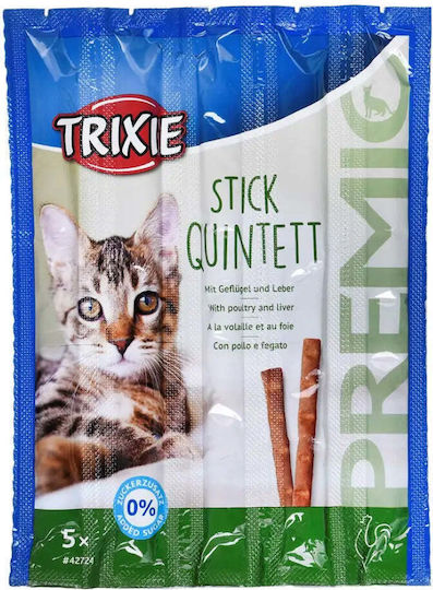 Trixie Stick Quintett Treats in Stick with Liver / Chicken with Poultry & Liver for Adult Cats 1pcs 5gr