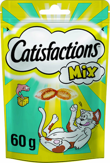 Catisfactions Mix Λιχουδιές με Τυρί για Ενήλικες Γάτες 60gr