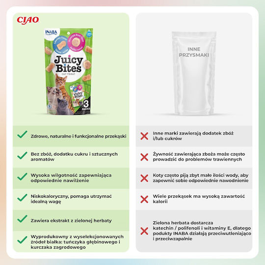 Inaba Churu Cat Juicy Bites Λιχουδιές με Σπιτικό Ζωμό & Καλαμάρι για Ενήλικες Γάτες 33.9gr