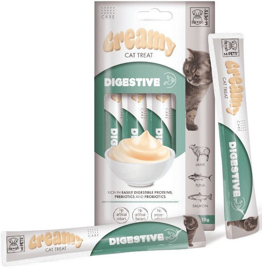 M-pets Cremă Răsfățuri pentru Pisici Funcții Digestive Miel Ton Somon 60gr