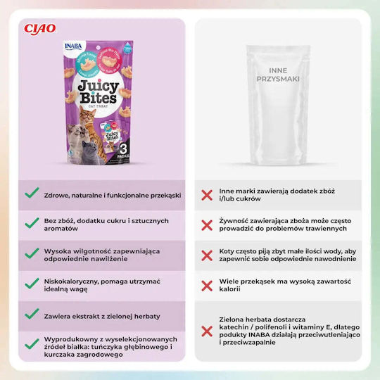 Inaba Juicy Bites Λιχουδιές με Γαρίδα & Θαλασσινά για Ενήλικες Γάτες 33.9gr