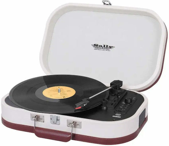 Trevi Suitcase Turntables with Preamp and Built-in Speakers Beige