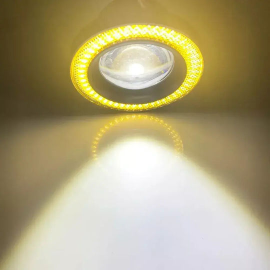 Σετ Προβολάκια Αυτοκινήτου Led Angel Eyes Κίτρινο Υψηλή Απόδοση Universal Tc-424
