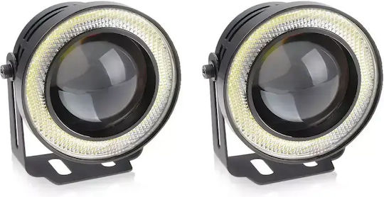 Σετ Προβολάκια Αυτοκινήτου Led Angel Eyes Κίτρινο Υψηλή Απόδοση Universal Tc-424
