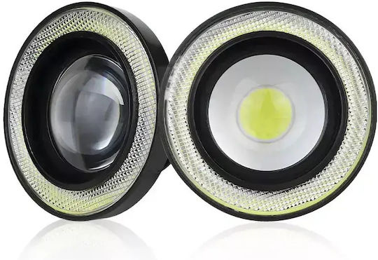 Set Motorrad-Scheinwerfer Led Angel Eyes Blau Hohe Leistung Universal Tc-423