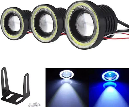 Set Motorrad-Scheinwerfer Led Angel Eyes Blau Hohe Leistung Universal Tc-423