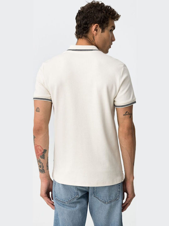 Short Sleeve Polo Shirt Beige