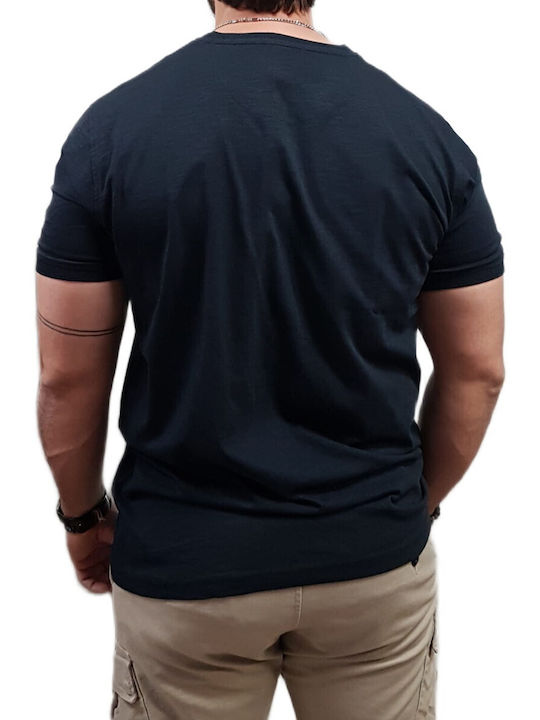 Short Sleeve Navy Blue Blouse