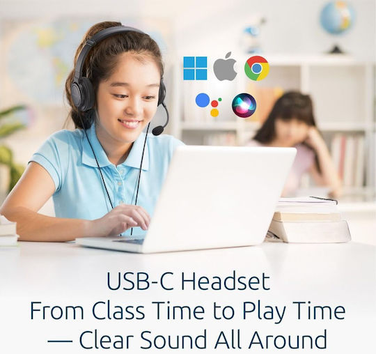 Kensington Classic EQ On Ear Multimedia Headset with Microphone and USB-C Connectivity