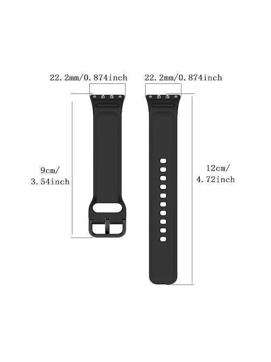 Strap Suitable Silicone Watch Strap Samsung Galaxy Fit 3 Black