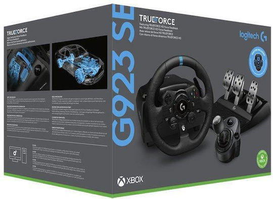 Logitech G923 + G29 Shifter Volan cu Schimbător de Viteze și Pedale pentru PC / XBOX One / Xbox Seria X/S cu 900° Grade de Rotire