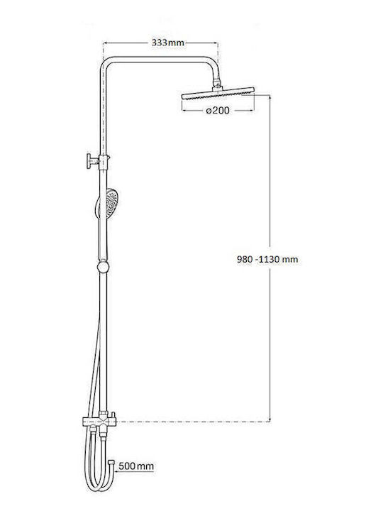 Synchro Shower Column Without Mixer Silver